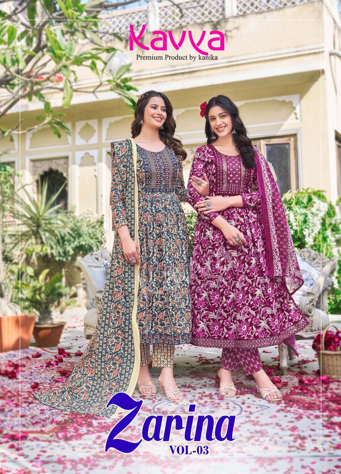 ZARINA VOL 3 MAL COTTON +EMBRODERYWORK KURTI WITH COTTON PANT AND MAL DUPATTA BY KAVYA BRAND POSTER